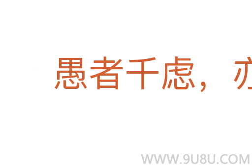 愚者千慮，亦有一得